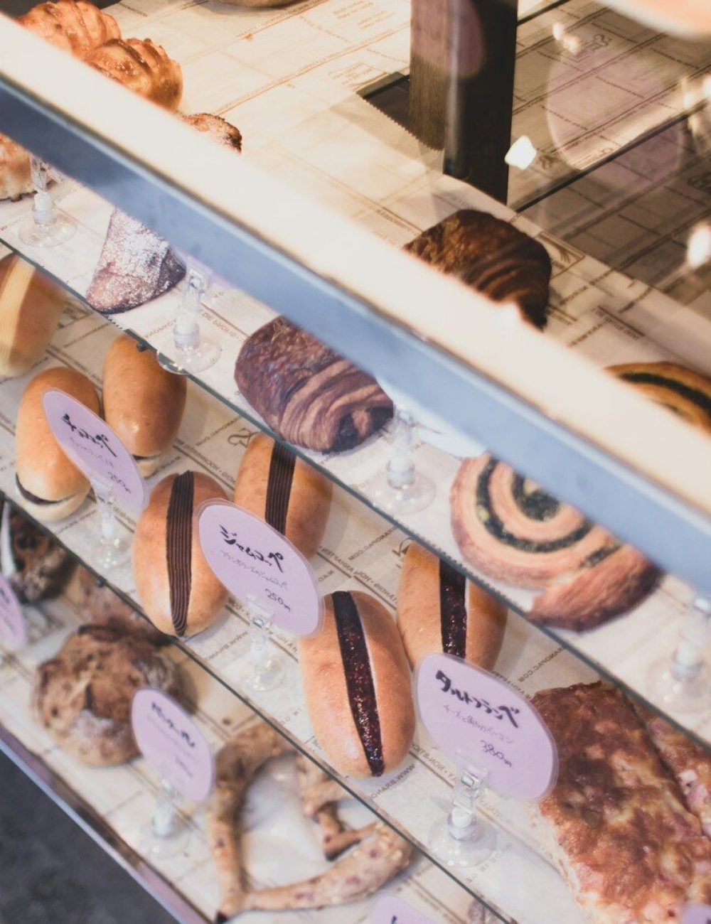assorted pastries on display